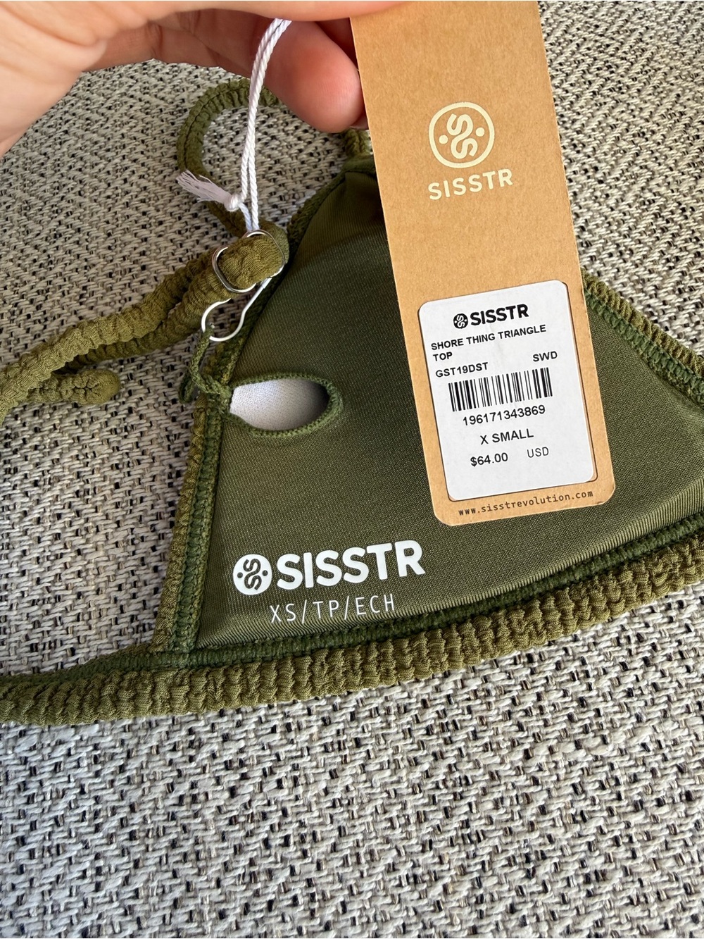 Bikini - Green Ribbed Bikini Set - Picture 11 of 13